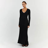 ABIGAIL luchtige gebreide maxi zomerjurk van ademend, zacht materiaal met comfortabele pasvorm en elegant design.