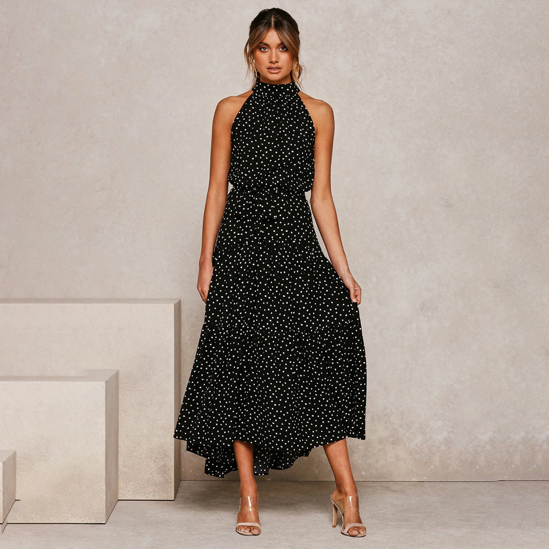 AIMEE elegante en stijlvolle lange zomerjurk van lichtgewicht, ademende stof met flatterende pasvorm en tijdloos design.