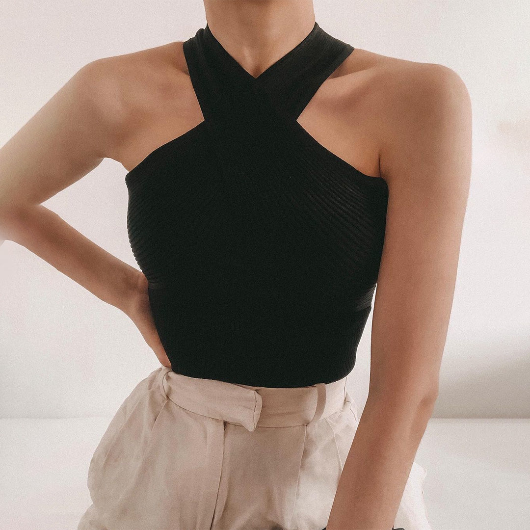 WAVERLY - Elegante Zomertop voor Dames met Gekruiste Band – Luchtige en Vrouwelijke Top, Ideaal voor Warme Dagen en Zomerse Gelegenheden.