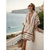 Strand Tuniek met V-Hals en Geometrisch Patroon