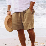 Heren Linnen Shorts met Elastische Taille