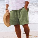 Heren Linnen Shorts met Elastische Taille