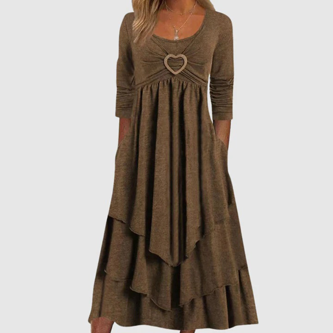 ABEBA casual lange zomerjurk van zachte, ademende stof met relaxte pasvorm en comfortabel, luchtig design.