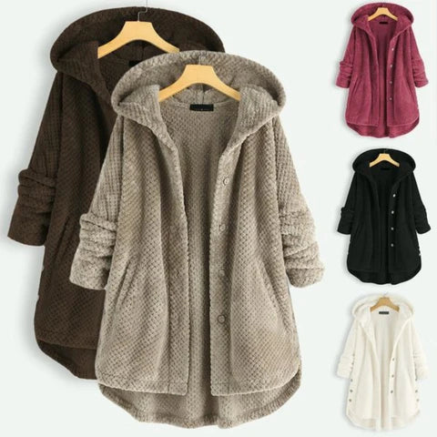 Lydia warme fleece jas voor dames – zachte en elegante jas met comfortabele pasvorm, perfect voor casual winterlooks en buitenactiviteiten.