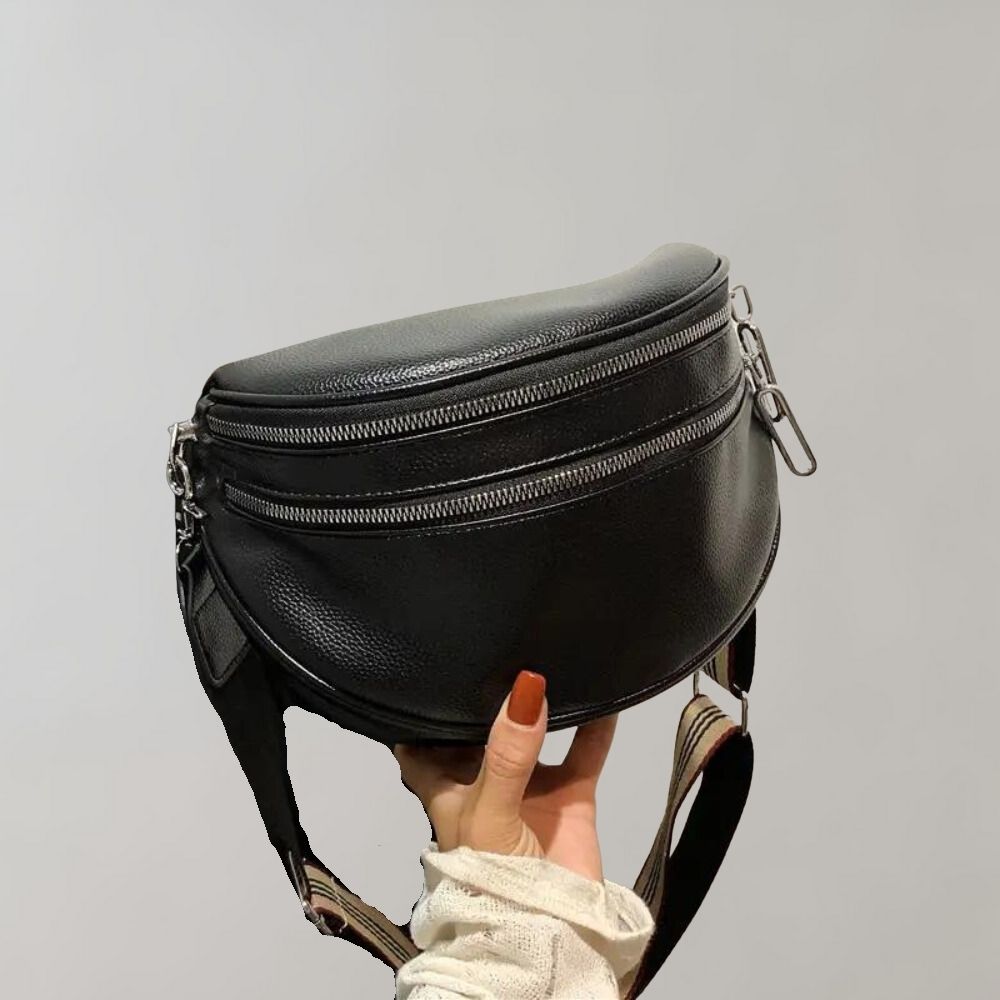 Arvella - Crossbody Tas met Dubbele Rits – Stijlvolle en Praktische Tas met Verstelbare Schouderband en Ruime Indeling voor Dagelijks Gebruik.