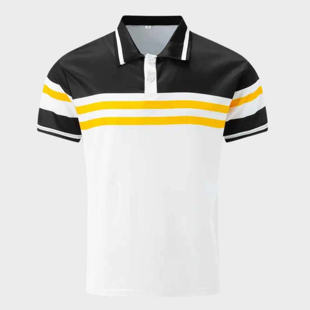 Stef herenpoloshirt met kleurblok in diverse kleuren – ademende stof, comfortabele pasvorm en moderne casual stijl.