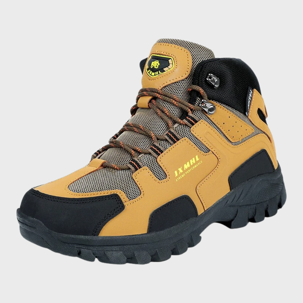 Valdemar comfortabele zomerse wandelschoenen voor mannen van ademend, waterafstotend materiaal met stevige zool en ondersteunende pasvorm.
