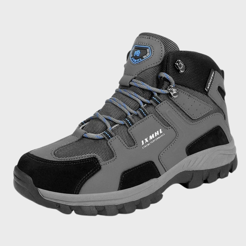 Valdemar comfortabele zomerse wandelschoenen voor mannen van ademend, waterafstotend materiaal met stevige zool en ondersteunende pasvorm.
