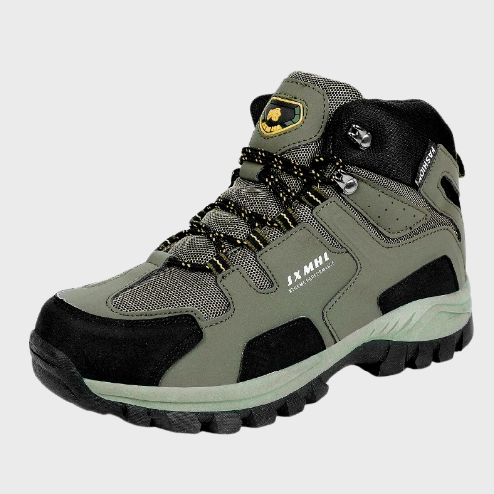 Valdemar comfortabele zomerse wandelschoenen voor mannen van ademend, waterafstotend materiaal met stevige zool en ondersteunende pasvorm.