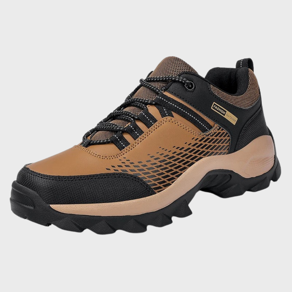 Theodor comfortabele zomerse wandelschoenen voor mannen van ademend, slijtvast materiaal met ondersteunende pasvorm en stevige gripzool.
