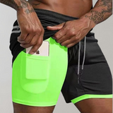 Elliot 2-in-1 fitness herenshort – ademend en sneldrogend materiaal met geïntegreerde compressieshort voor optimale ondersteuning en comfort