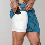 Elliot 2-in-1 fitness herenshort – ademend en sneldrogend materiaal met geïntegreerde compressieshort voor optimale ondersteuning en comfort