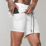 Elliot 2-in-1 fitness herenshort – ademend en sneldrogend materiaal met geïntegreerde compressieshort voor optimale ondersteuning en comfort