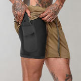 Elliot 2-in-1 fitness herenshort – ademend en sneldrogend materiaal met geïntegreerde compressieshort voor optimale ondersteuning en comfort