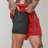 Elliot 2-in-1 fitness herenshort – ademend en sneldrogend materiaal met geïntegreerde compressieshort voor optimale ondersteuning en comfort