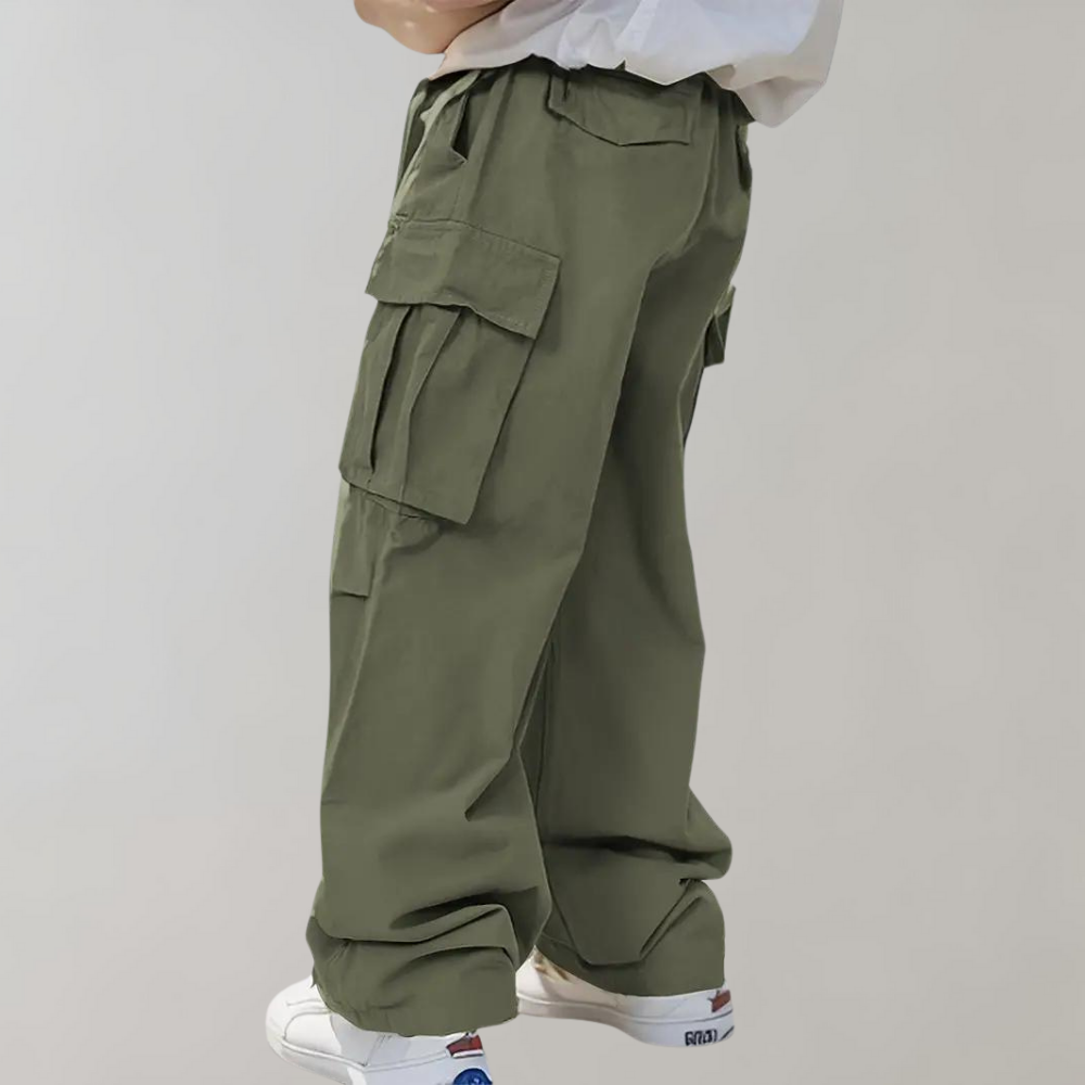 Baggy Cargo Broek van Katoen met Meerdere Zakken