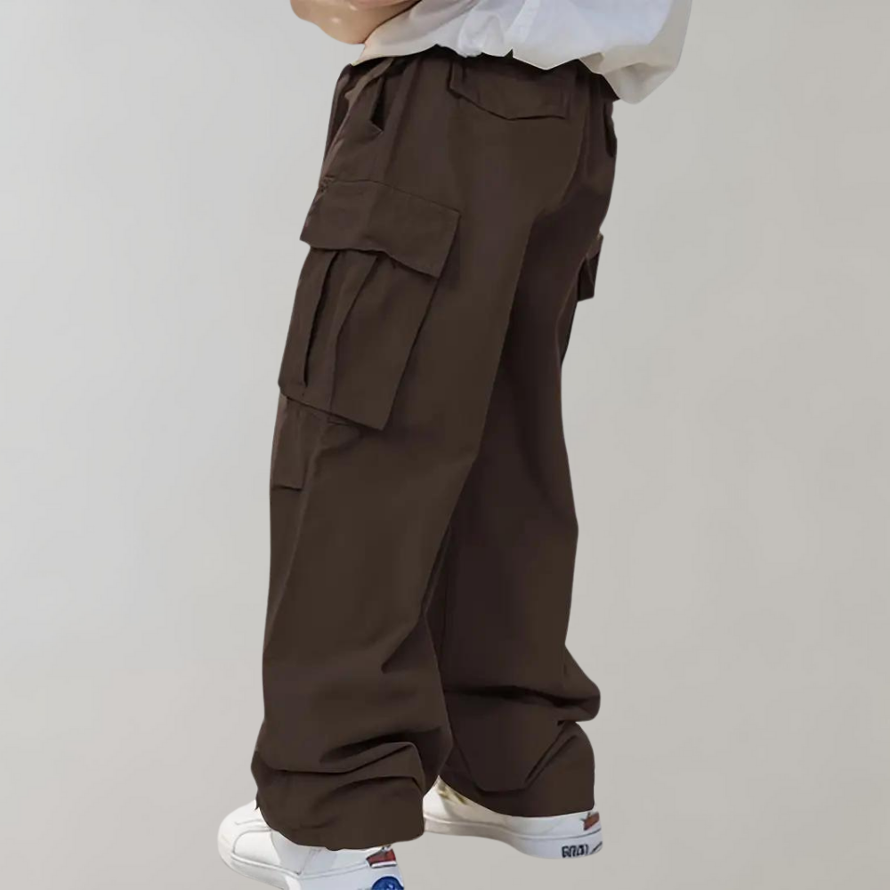 Baggy Cargo Broek van Katoen met Meerdere Zakken