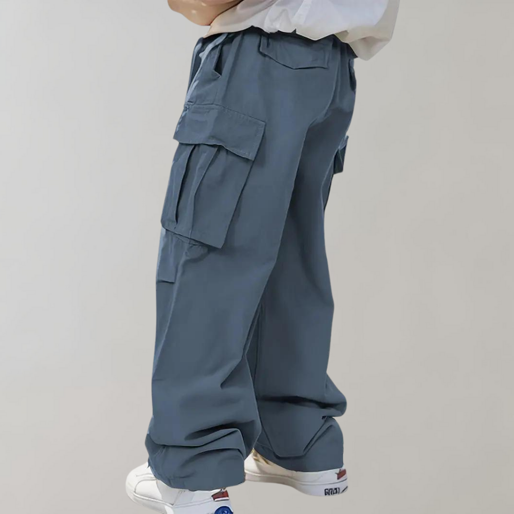 Baggy Cargo Broek van Katoen met Meerdere Zakken