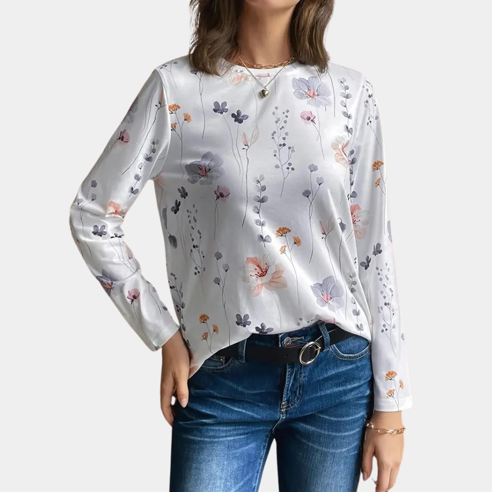 Brynhild – Gebloemde Damesblouse – Romantische Bloemenprint – Licht en Luchtig Materiaal – Perfect voor Voorjaar & Zomer – Elegante Pasvorm – Vrouwelijke Look voor Elke Gelegenheid.