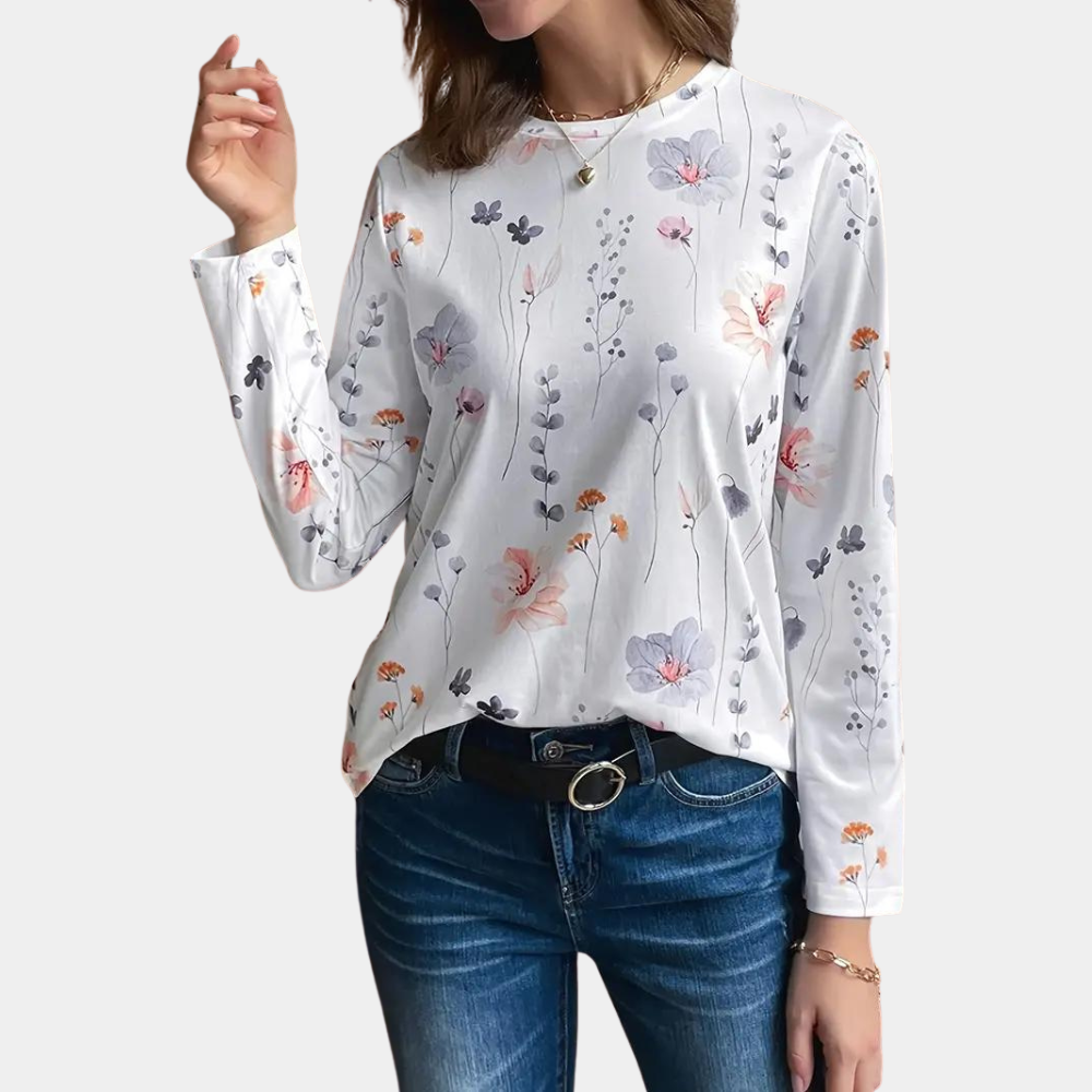 Brynhild – Gebloemde Damesblouse – Romantische Bloemenprint – Licht en Luchtig Materiaal – Perfect voor Voorjaar & Zomer – Elegante Pasvorm – Vrouwelijke Look voor Elke Gelegenheid.