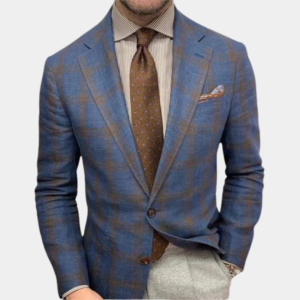 Donald – Regular Fit Heren Blazer – Tijdloze, klassieke blazer voor heren met een regular fit pasvorm. Perfect voor zowel formele als casual gelegenheden, met hoogwaardige materialen en een verfijnde afwerking voor een elegante look.