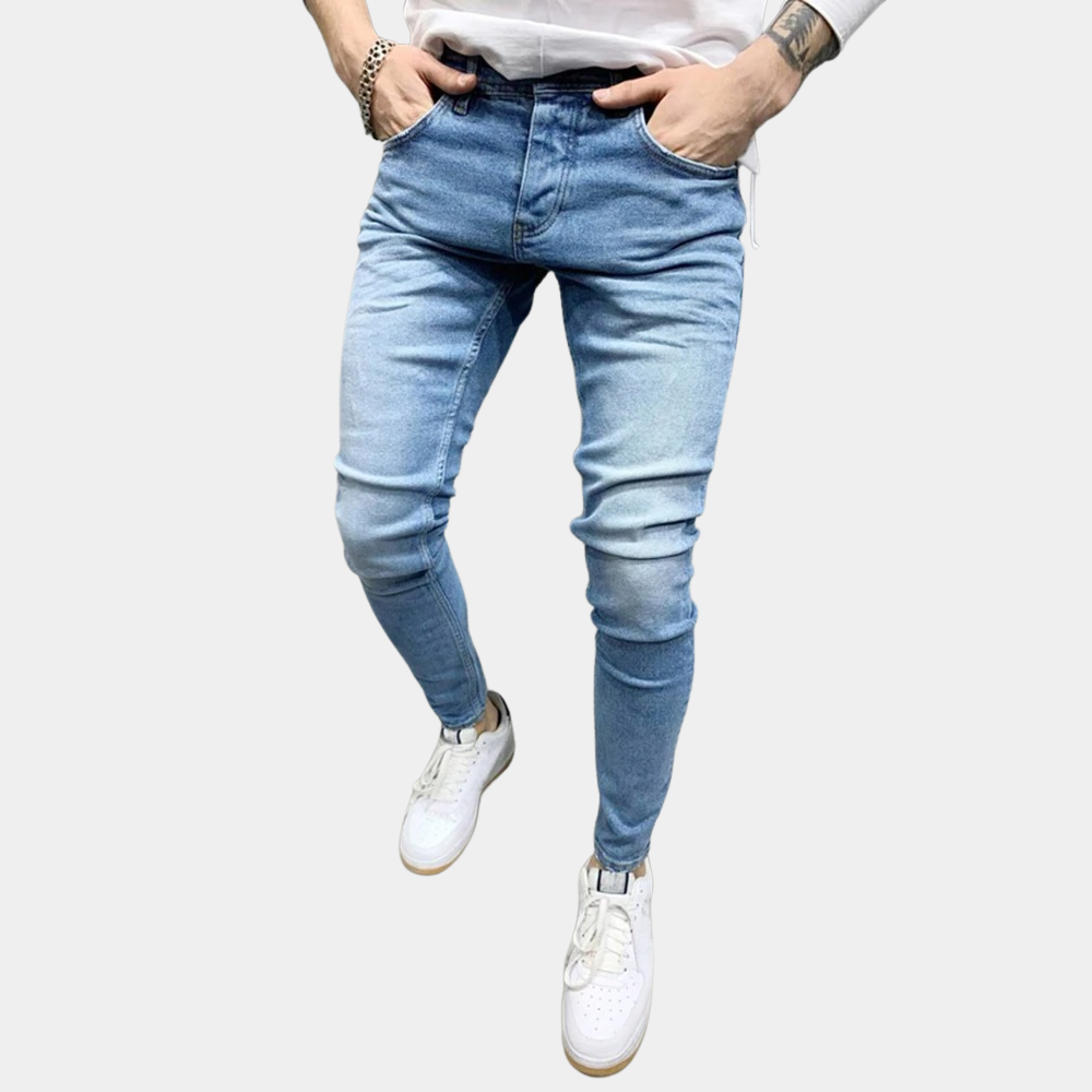 Darrell casual skinny herenbroek – slanke pasvorm van zachte, rekbare stof voor een moderne en comfortabele look