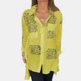 Elizah - Stijlvol Zomers Damesshirt met Letterprint – Licht en Comfortabel Shirt voor Casual Zomerlooks en Trendy Combinaties.