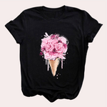 Mirielle - Zomers Dames T-shirt met Decoratieve Print – Comfortabel en Stijlvol Shirt voor Casual Looks en Zonnige Dagen.