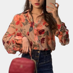 Ibbie - Gebloemde damesblouse – Elegante blouse met kleurrijk bloemenpatroon, perfect voor een frisse en stijlvolle look, geschikt voor casual of chique gelegenheden.