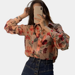 Ibbie - Gebloemde damesblouse – Elegante blouse met kleurrijk bloemenpatroon, perfect voor een frisse en stijlvolle look, geschikt voor casual of chique gelegenheden.