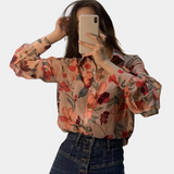 Ibbie - Gebloemde damesblouse – Elegante blouse met kleurrijk bloemenpatroon, perfect voor een frisse en stijlvolle look, geschikt voor casual of chique gelegenheden.