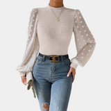 Gabriele - Elegante damesblouse met pofmouwen – Stijlvolle blouse met verfijnde pofmouwen, ideaal voor een chique uitstraling en veelzijdig te combineren voor zowel formele als casual gelegenheden.
