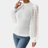 Gabriele - Elegante damesblouse met pofmouwen – Stijlvolle blouse met verfijnde pofmouwen, ideaal voor een chique uitstraling en veelzijdig te combineren voor zowel formele als casual gelegenheden.