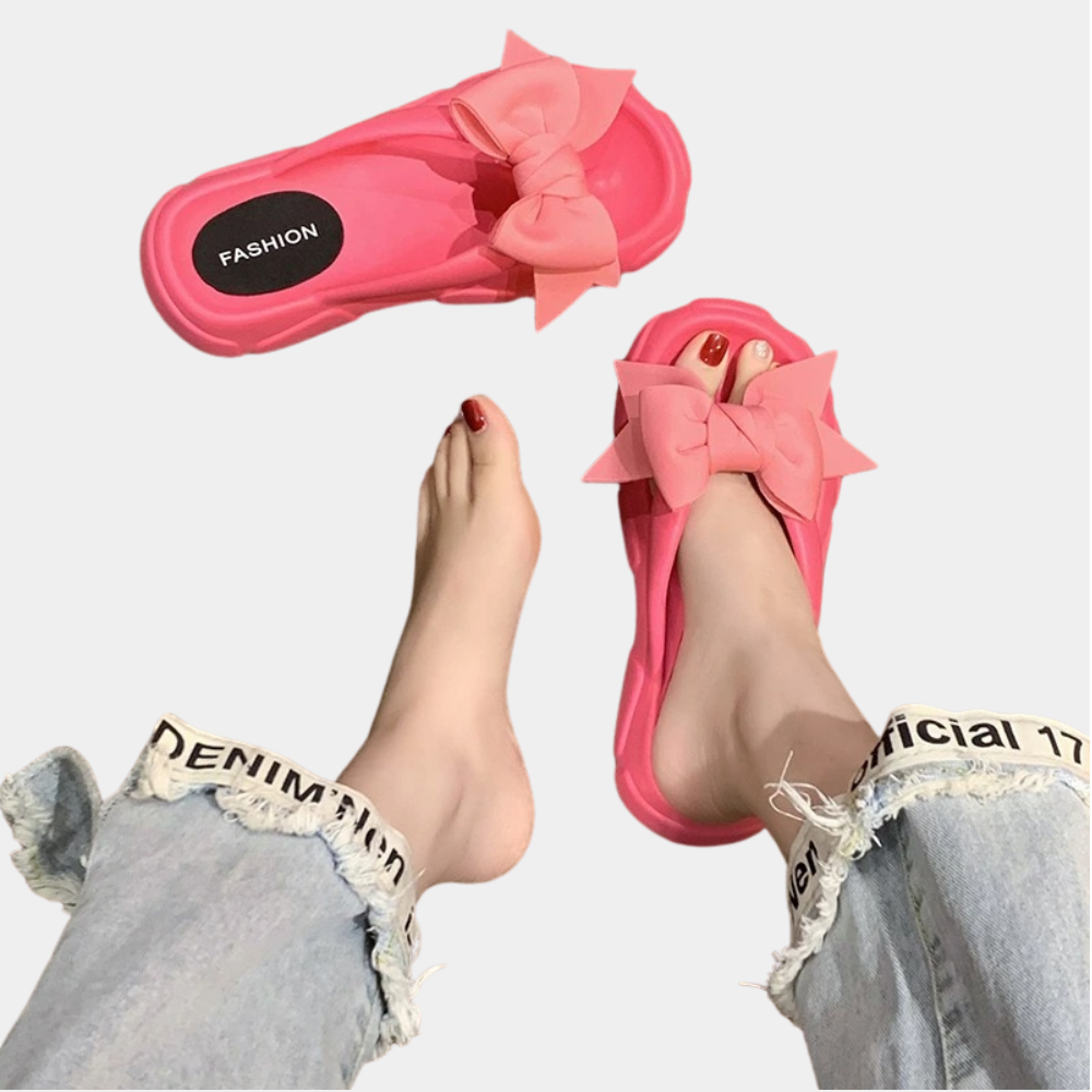 Abby - Elegante zomerse damesslippers met decoratief lint en comfortabele zool, ideaal voor casual en stijlvolle outfits.