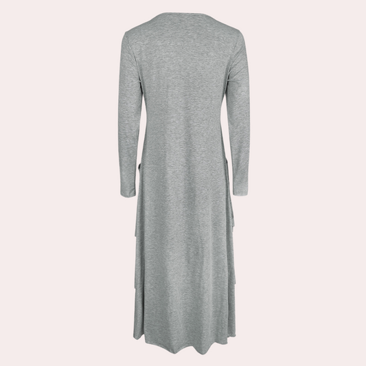 ABEBA casual lange zomerjurk van zachte, ademende stof met relaxte pasvorm en comfortabel, luchtig design.