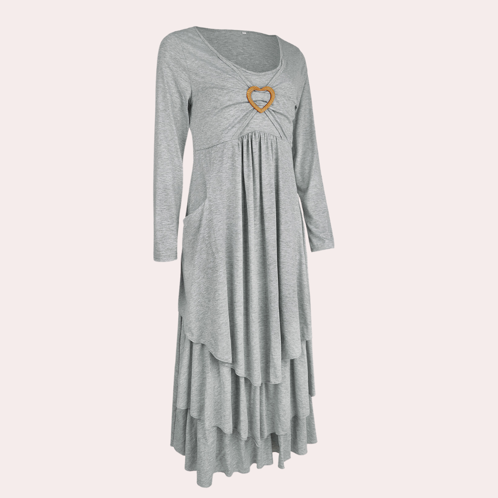 ABEBA casual lange zomerjurk van zachte, ademende stof met relaxte pasvorm en comfortabel, luchtig design.