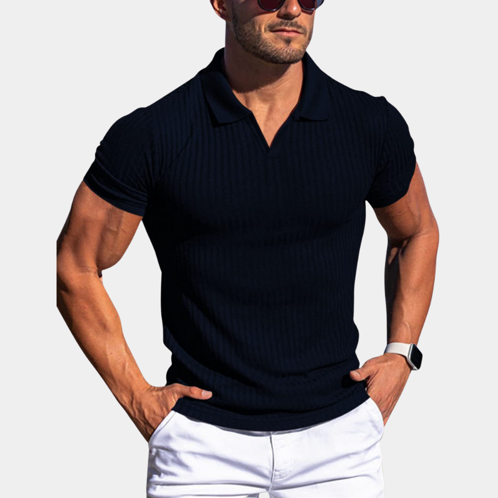 Adolf - Heren getailleerd poloshirt – Stijlvol en goed passend poloshirt voor heren, met een moderne snit voor een chique en verfijnde look, perfect voor casual en semi-formele gelegenheden.