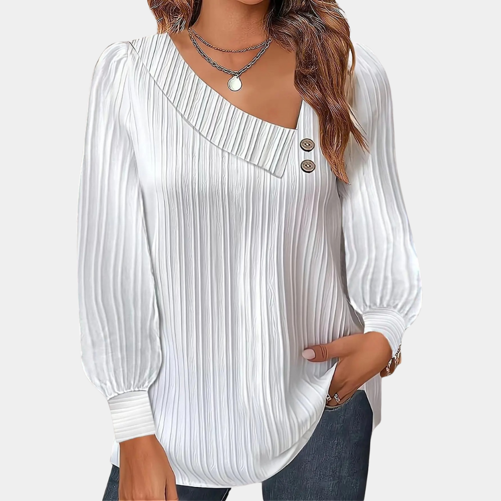 Lorena chique damesblouse – Elegante en stijlvolle blouse met verfijnde details, perfect voor zowel zakelijke als casual gelegenheden. Gemaakt van hoogwaardige stof voor een comfortabele en luxe uitstraling.








