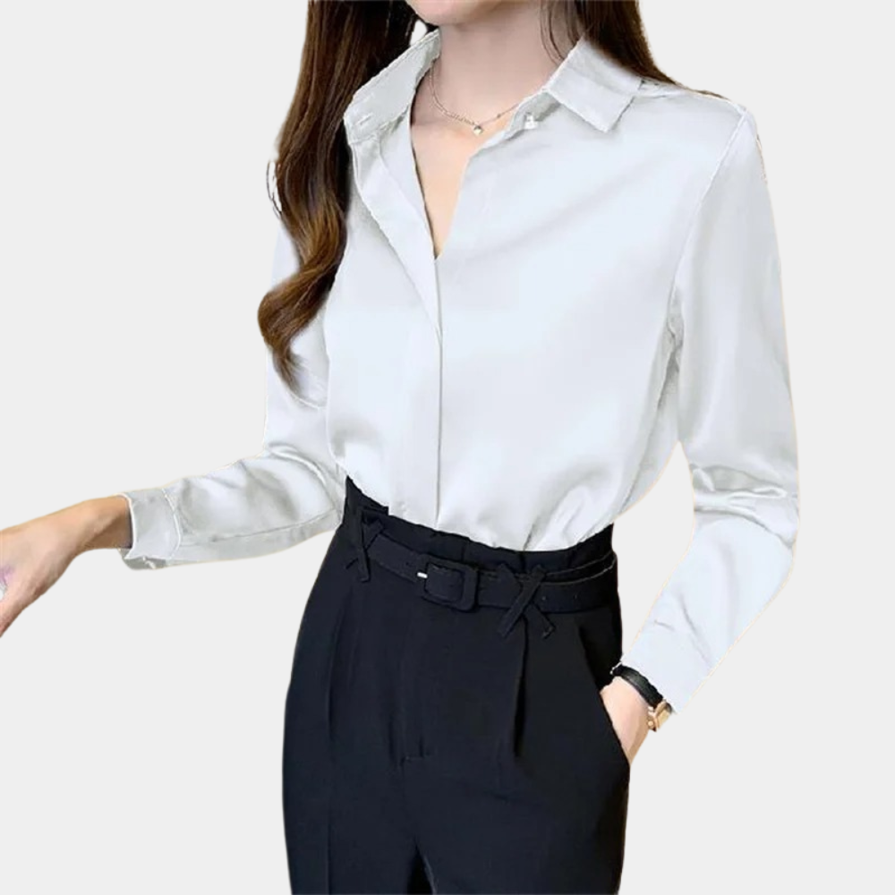 Amanda – Elegante Damesblouse – Vrouwelijk en Stijlvol Design – Perfect voor Werk, Diner of Feestelijke Gelegenheden – Zachte Stoffen voor Optimaal Comfort – Tijdloze Pasvorm met Subtiele Details voor een Chique Look.