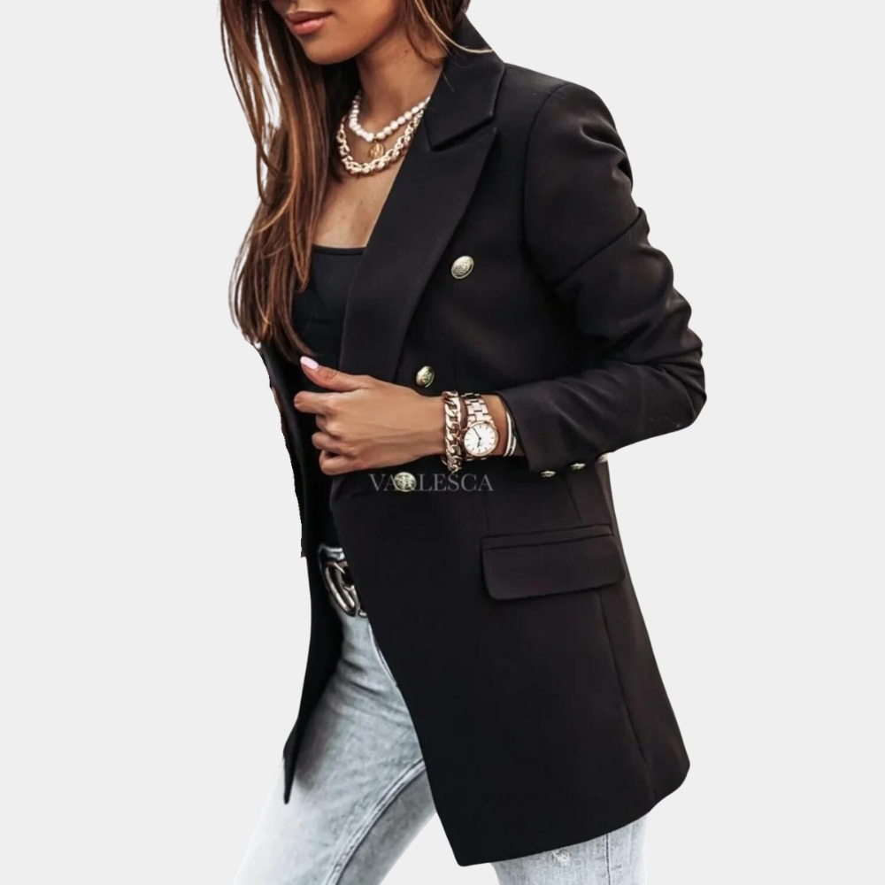 Antonella – Eenvoudige Damesblazer – Tijdloos en Elegant Design – Perfect voor Kantoor, Feest of Casual Chic – Comfortabele Pasvorm met Klassieke Kraag – Ideaal voor een Verfijnde Look in Elk Seizoen.