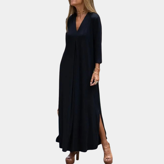 Aline stijlvolle lange damesjurk voor de zomer van lichtgewicht, ademende stof met elegante pasvorm en tijdloos design.