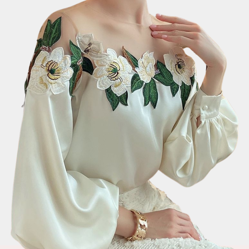 Elegante gebloemde damesblouse – Vrouwelijk en luchtig ontwerp met bloemenprint, perfect voor lente- en zomerdagen of een chique daglook.