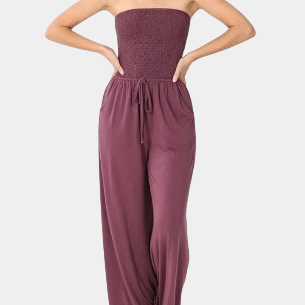 Casual zomerse dames jumpsuit van zachte, ademende stof met relaxte pasvorm en trendy, veelzijdig design.