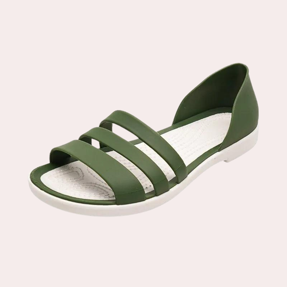 Casual slip-on zomersandalen voor dames met comfortabele zool en open teen.