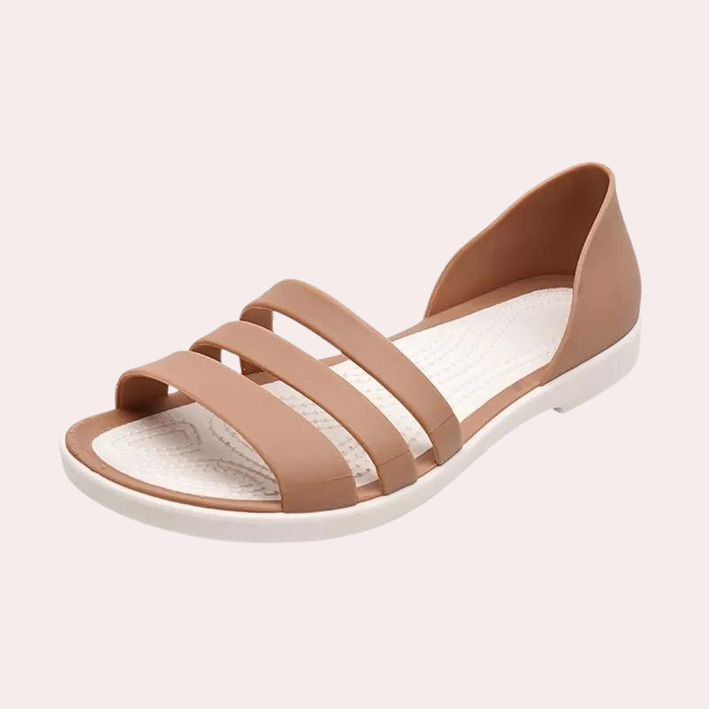 Casual slip-on zomersandalen voor dames met comfortabele zool en open teen.