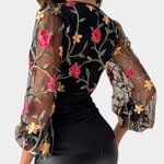 Elegante Zomerse Damestop met Bloemenborduursel – Stijlvolle Mouwloze Top voor Dames, Perfect voor Zomerse Gelegenheden en Een Vrouwelijke Look.