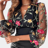Elegante Zomerse Damestop met Bloemenborduursel – Stijlvolle Mouwloze Top voor Dames, Perfect voor Zomerse Gelegenheden en Een Vrouwelijke Look.