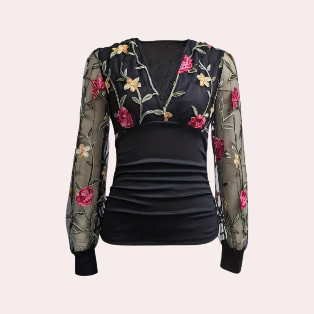 Elegante Zomerse Damestop met Bloemenborduursel – Stijlvolle Mouwloze Top voor Dames, Perfect voor Zomerse Gelegenheden en Een Vrouwelijke Look.