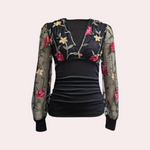 Elegante Zomerse Damestop met Bloemenborduursel – Stijlvolle Mouwloze Top voor Dames, Perfect voor Zomerse Gelegenheden en Een Vrouwelijke Look.
