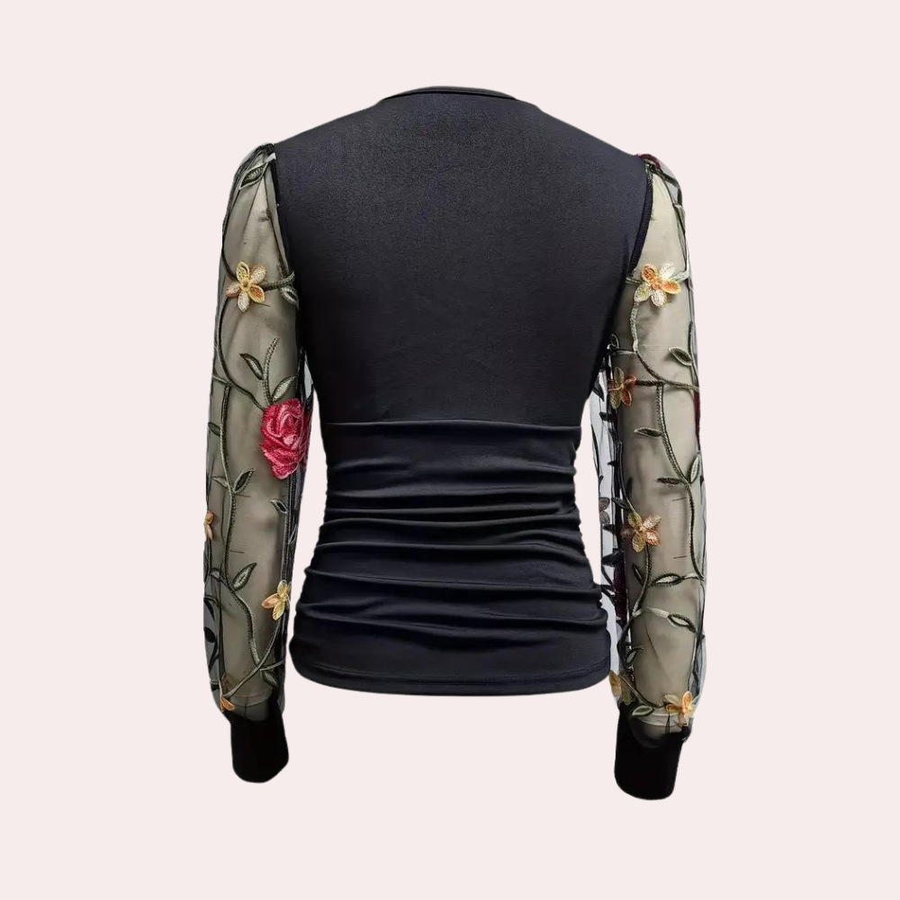 Elegante Zomerse Damestop met Bloemenborduursel – Stijlvolle Mouwloze Top voor Dames, Perfect voor Zomerse Gelegenheden en Een Vrouwelijke Look.